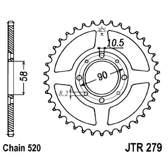 Reťazová rozeta JT JTR 279-31 31T, 520